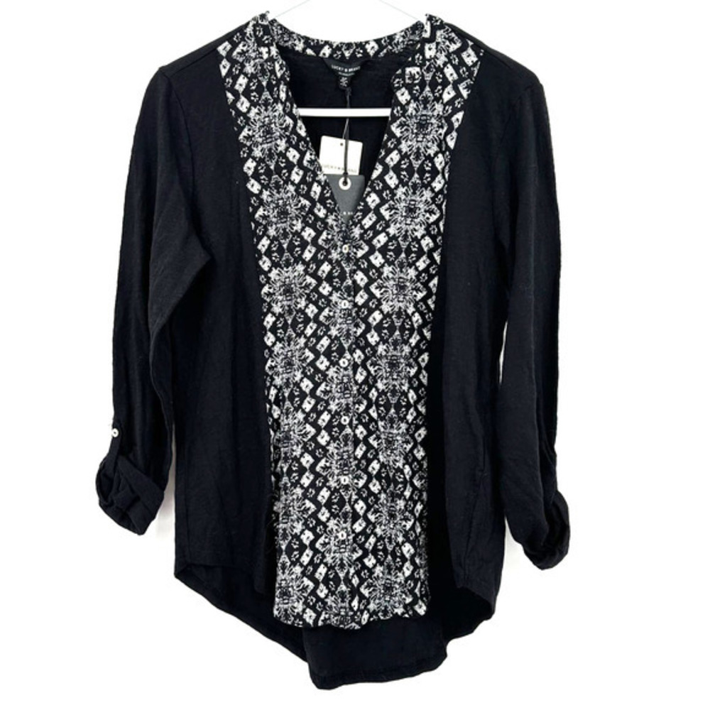 NWT Lucky Brand small cotton batik print shirt